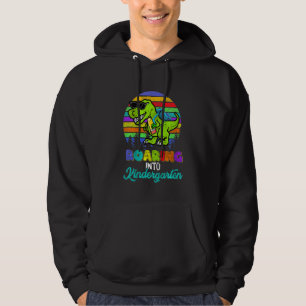 Kids Roaring Kindergarten Dinosaur Rex Back To Sch Hoodie