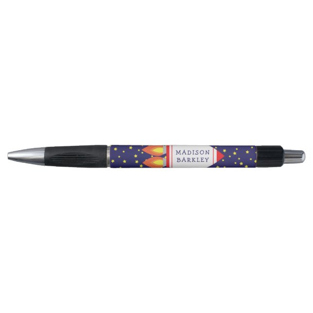 Kids Rocket Ship Cute Pens with Name (Front)