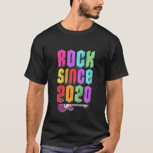 Kids Rockin Since 2020 Shirt Guitar Theme 3rd Birt