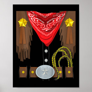 Kids Rodeo Outfit Halloween Costume Kids Cowboy  Poster