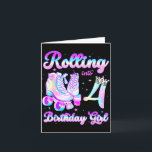 Kids Rolling Into 4 Roller Skating 4th Birthday Gi Card<br><div class="desc">Kids Rolling Into 4 Roller Skating 4th Birthday Girls Party</div>