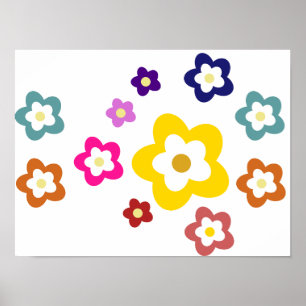 Kid's Room Decor- Colourful Flowers Poster
