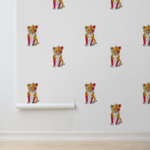 Kid's room lion wallpaper