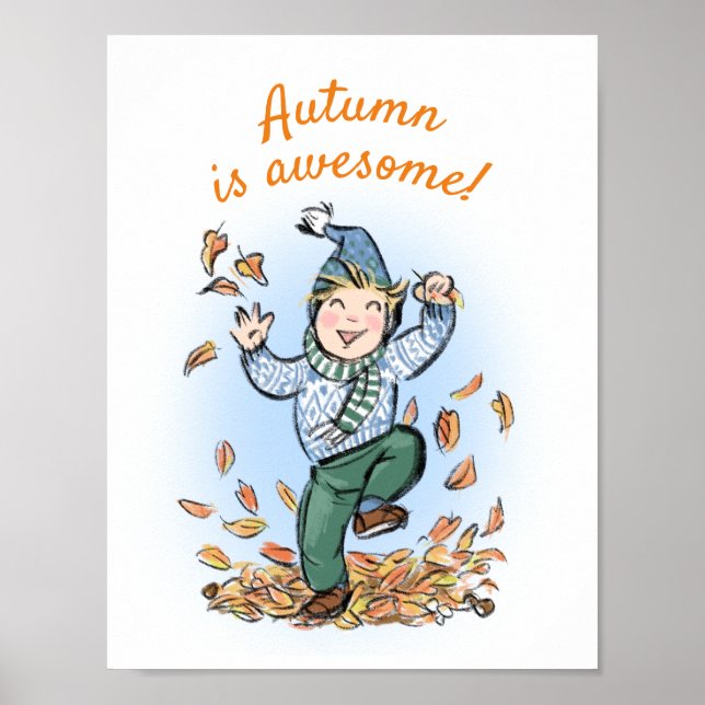 Kids room poster: Autumn is awesome! Poster (Front)