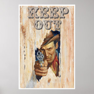 Kids Room Poster Cowboy Art Western Print For Door
