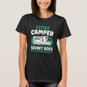 Kids Rv Camping Boy Little Camper Secret Boss Of T T-Shirt