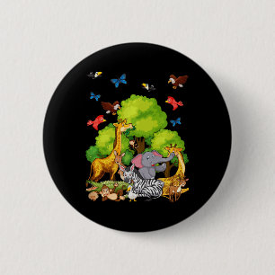 Kids Safari Animal Lovers 6 Cm Round Badge