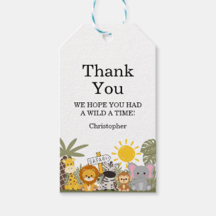 Kid's Safari Birthday Party Gift Tags