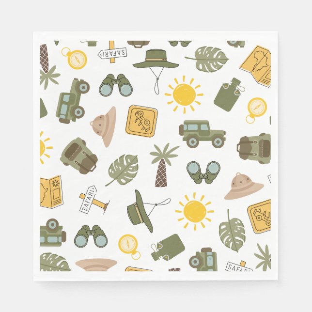Kid's Safari Birthday Party Napkin (Front)