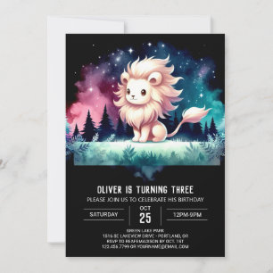 Kids Safari Lion Birthday Invitation