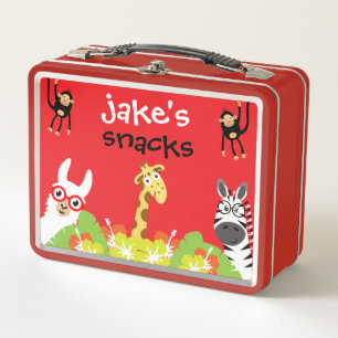 Kids Safari Preschool Food Metal Lunch Box