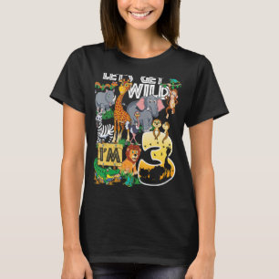 Kids Safari Zoo 3rd Birthday Party Let's Get Wild  T-Shirt