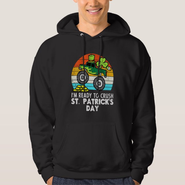 Kids Saint Patricks Day  For Monster Truck Lover B Hoodie (Front)