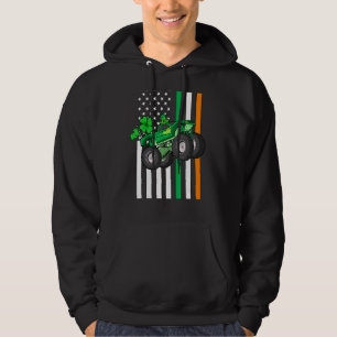Kids Saint Patrick's Day Monster Truck Shamrock Us Hoodie