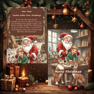 Kid's Santa’s Letter from Workshop North Pole Holiday Card