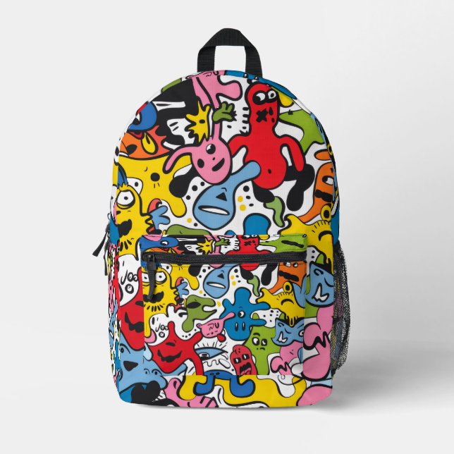 Kids School Bag Funny Doodle All Over Print (Front)