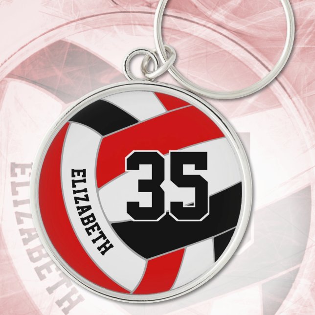 kids school club colours red black volleyball key ring (Creator Uploaded)