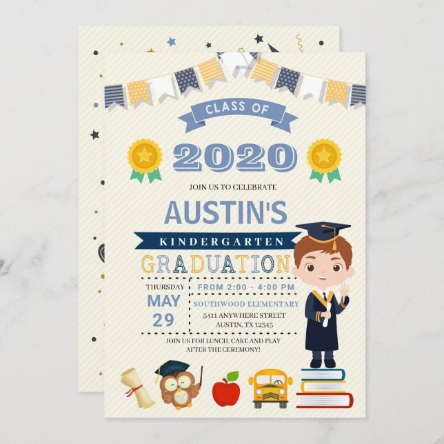 Kids School Graduation Announcement Invitation (Front/Back)