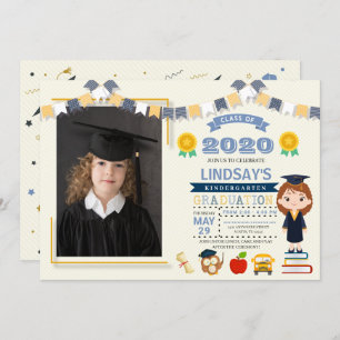 Kids School Graduation Photo Invitation