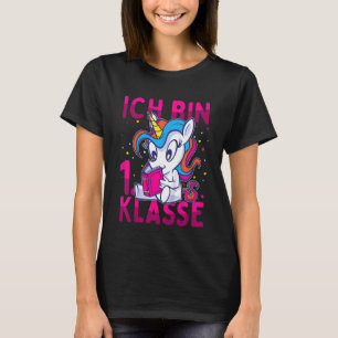 Kids School Ich Bin 1st Class Colourful Unicorn Sc T-Shirt