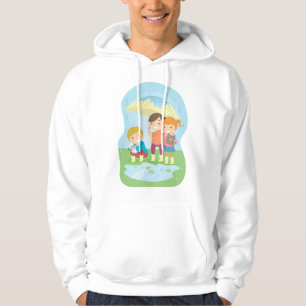 Kids Science Nature Study in Rain Hoodie