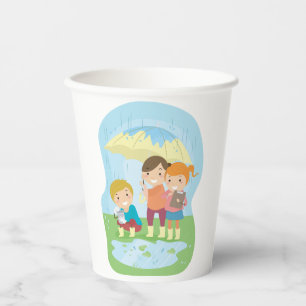 Kids Science Nature Study in Rain Paper Cups