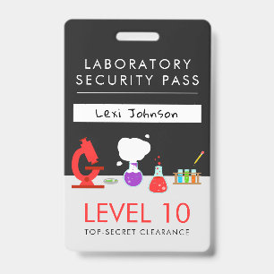 Kids Science Party Security Pass ID Badge