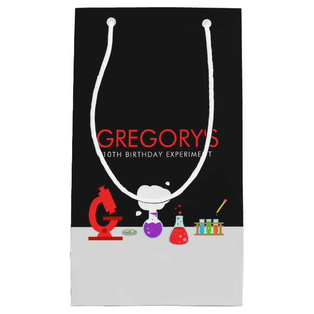 Kids Science Party Small Gift Bag (Front)