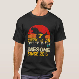 Kids Seven Year Old Boy Awesome Since 2015 7th Bir T-Shirt
