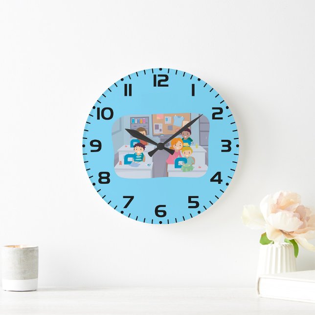 Kids Sewing Class Fun Crafting and Learning  Large Clock (Creator Uploaded)