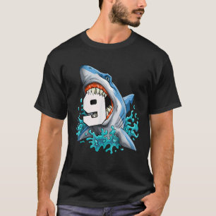 Kids Shark 9th Birthday Boys  Shark 9 Yrs Old Birt T-Shirt