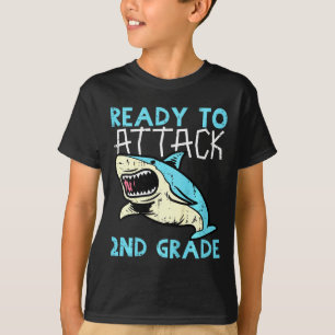 Kids Shark Ready To Attack 2nd Grade Second First T-Shirt