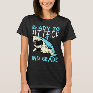 Kids Shark Ready To Attack 2nd Grade Second First T-Shirt