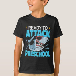 Kids Shark Ready To Attack Preschool Kids First Da T-Shirt