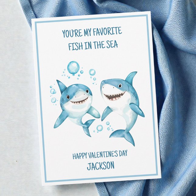 Kids Shark School Classroom Happy Valentine's Day Holiday Card (Kids Shark School Classroom Happy Valentine's Day Holiday Card)