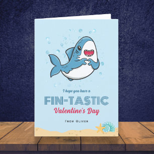Kids Shark Valentine's Day card