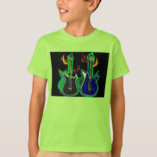 kids shirt with hand drawn guitars