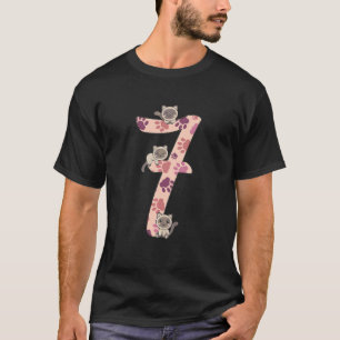 Kids Siamese Cat Seventh Birthday Cats For Kids T-Shirt