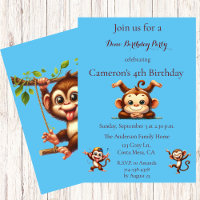 Kids Silly Monkey Jungle Theme Birthday Party