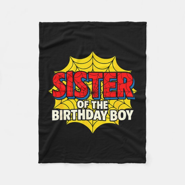 Kids Sister Of The Birthday Boy Sder Theme Party M Fleece Blanket (Front)