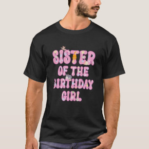 Kids Sister Of The Birthday Girl Cat Themed Cat B T-Shirt