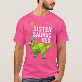 Kids Sistersaurus T Rex Dinosaur Sister Family Mat T-Shirt