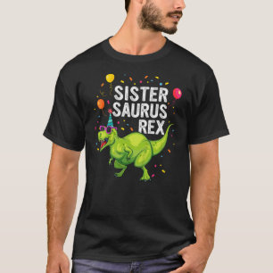 Kids Sistersaurus T Rex Dinosaur Sister Family Mat T-Shirt