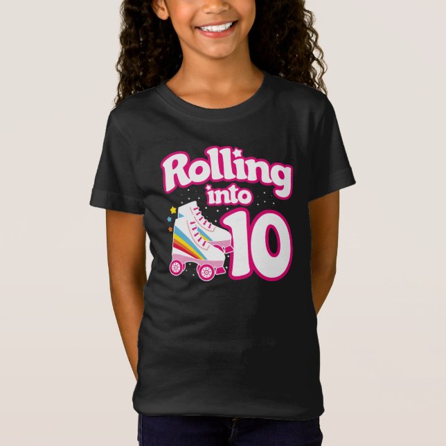 Kids Skate Party - 10th Birthday - Roller Skating T-Shirt (Front)
