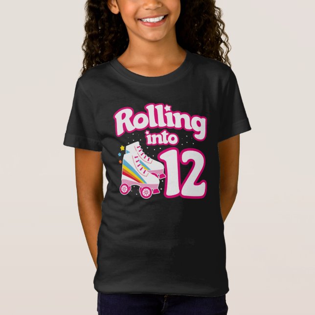 Kids Skate Party - 12th Birthday - Roller Skating T-Shirt (Front)