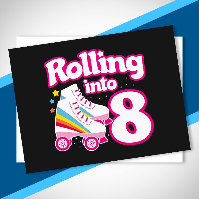 Kids Skate Party - 8th Birthday - Roller Skating Postcard (Creator Uploaded)