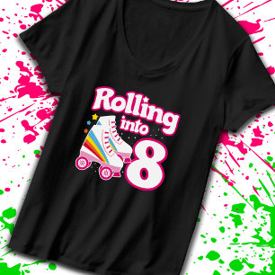 Kids Skate Party - 8th Birthday - Roller Skating T-Shirt