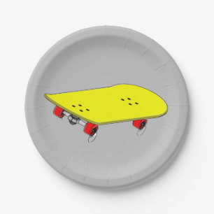 Kid's skateboard party theme paper plate