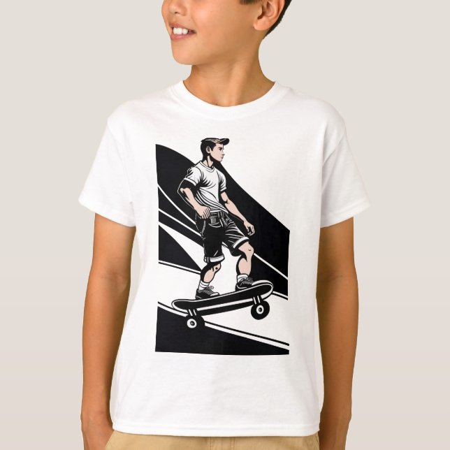Kid's Skateboarding T-Shirt (Front)
