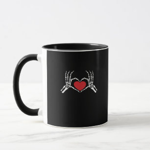 Kids Skeleton Hand Heart Valentines Day Cool Class Mug